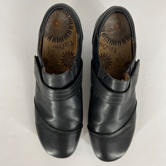 Taos Splurge Black Leather Mary Jane Wedge Casual Heeled Shoe Sz 9 - Picture 3 of 15